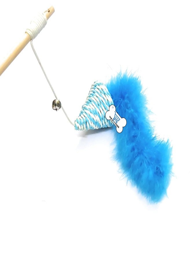 The DDS Store Feather Dog Cat Tease Toy with Bell Wooden Stick Toy for Cats - Image 2